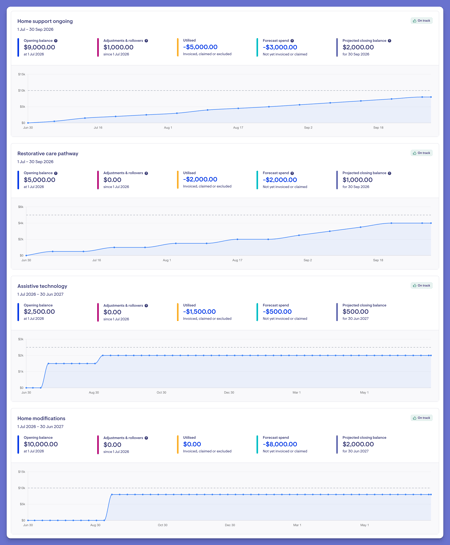 A clearer view of live & projected balance tracking