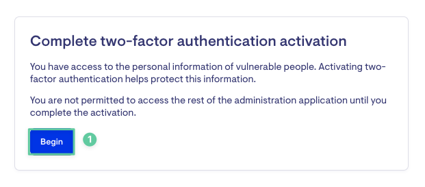 Setting up two-factor authentication