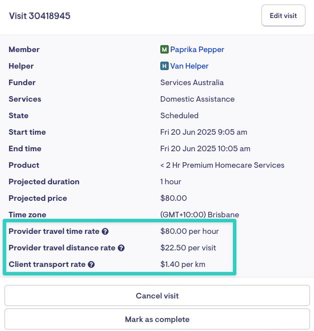 Provider Travel and Client Transport in Lookout
