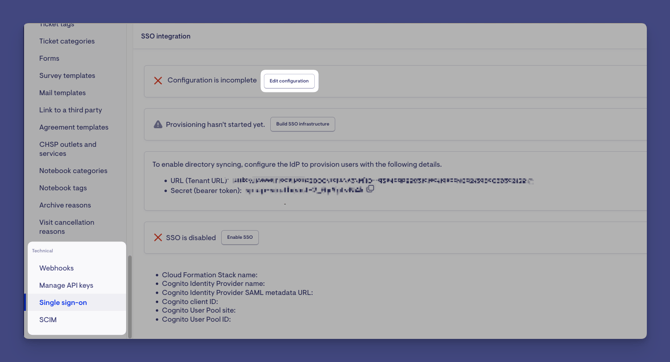 Lookout configure sso 1