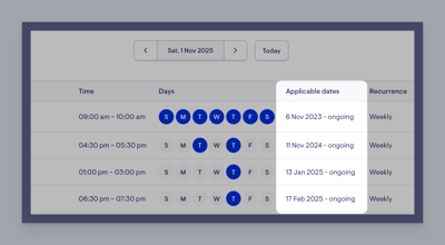 NEW- - applicable dates