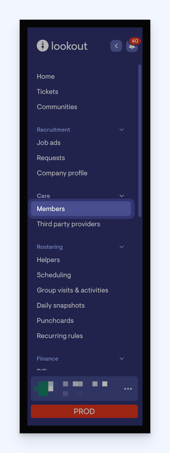 Purchase orders on the roster - navigate to members