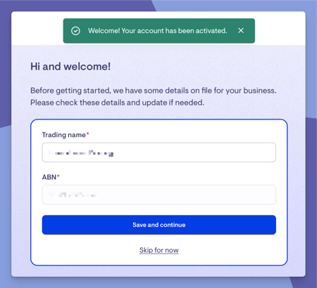 account set up options