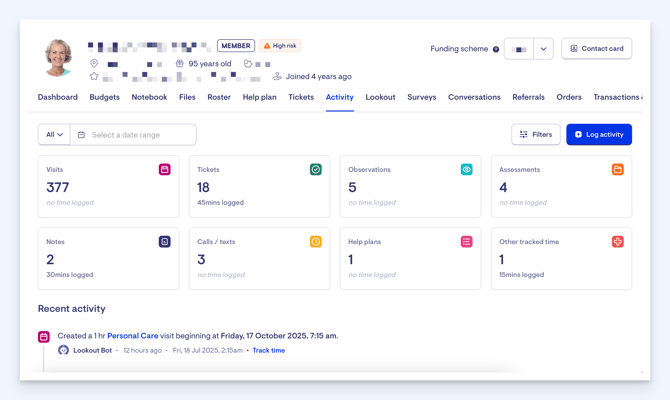 activty feed - main activity screen