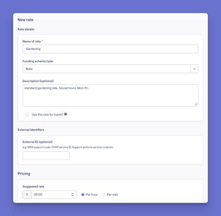 adding a new rate