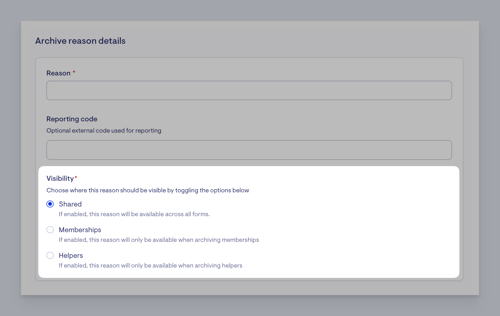 archive reason visibility