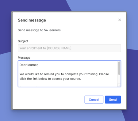 bulk action email