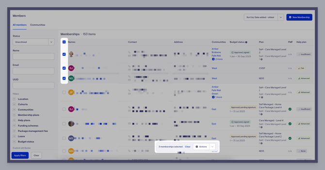bulk select members