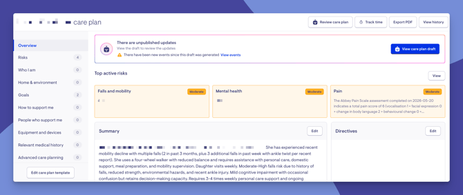 care plan updates