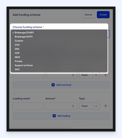choose funding scheme