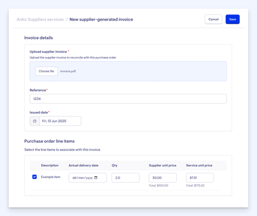 choose member sergice price - supplier generated invoice-1