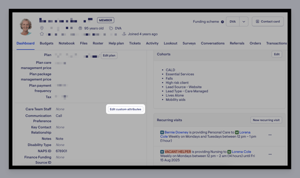 dashboard edit custom attri