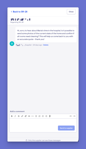 discussion in service request