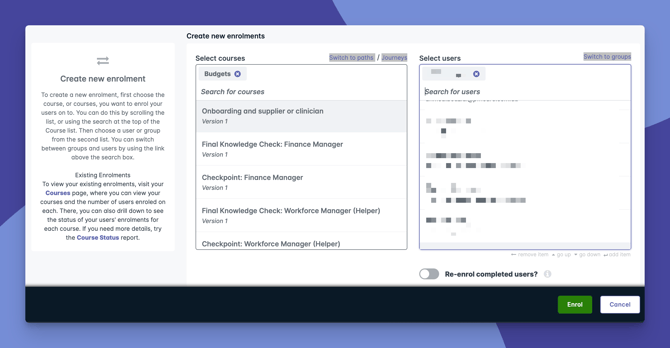 enrolments screen v2