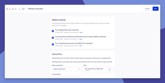 events before next