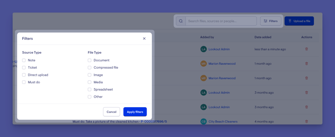 file tab search and filter