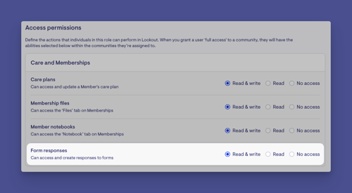 form permissions