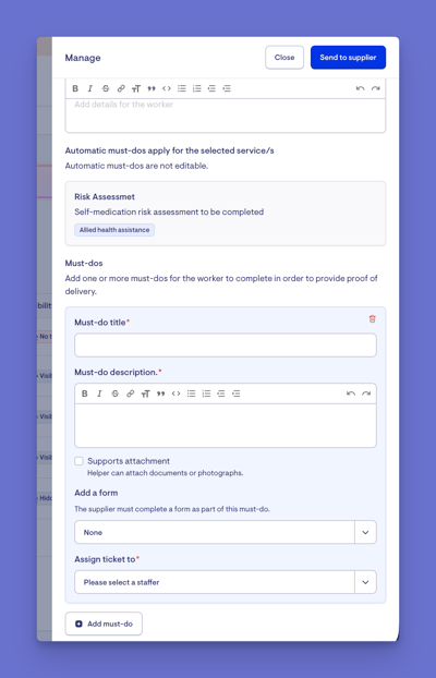 form to a po line item
