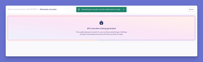 generating care plan