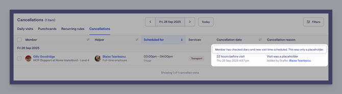 helper app - showing reason on ui