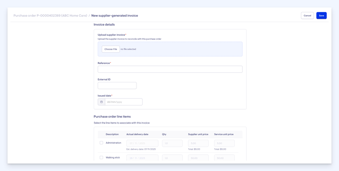 invoice screen