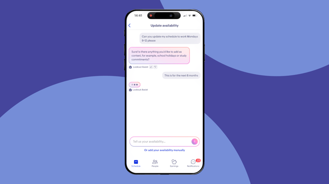 lookout assist - availability chat