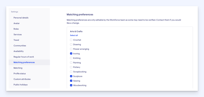 matching preferences