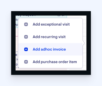 member invoice on roster - adhoc invoice