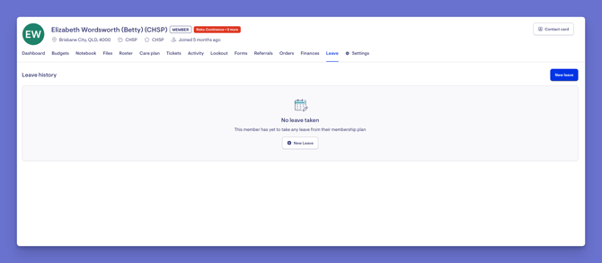 member leave tab