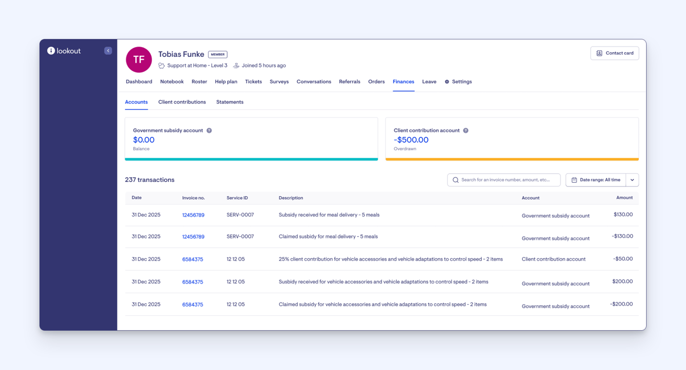 Support at Home fund consumption models and API integration