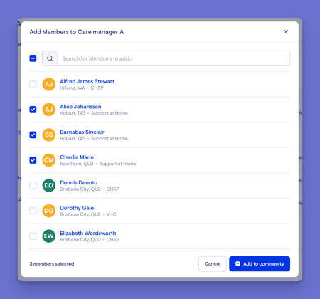 new add members to community