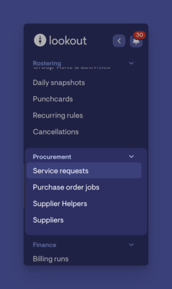 new section on side menu