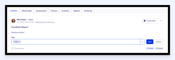 notebook - manage tags step 2