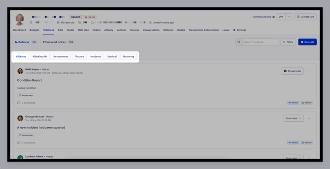 notebook - tabs for notebook