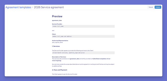 publish template