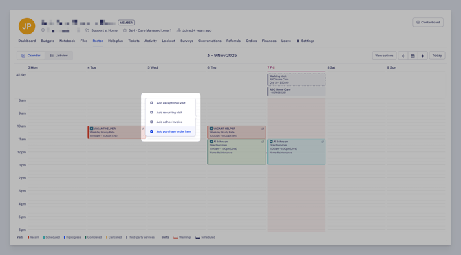 right click - add po