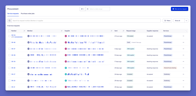 service requests main