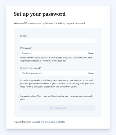 set up password
