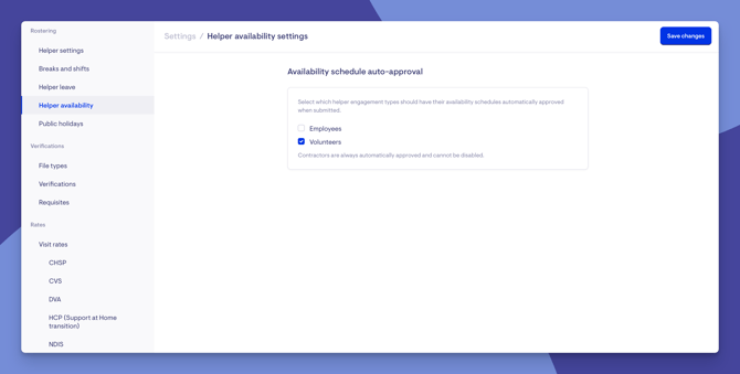 settings helper availability