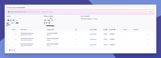 summary with view option