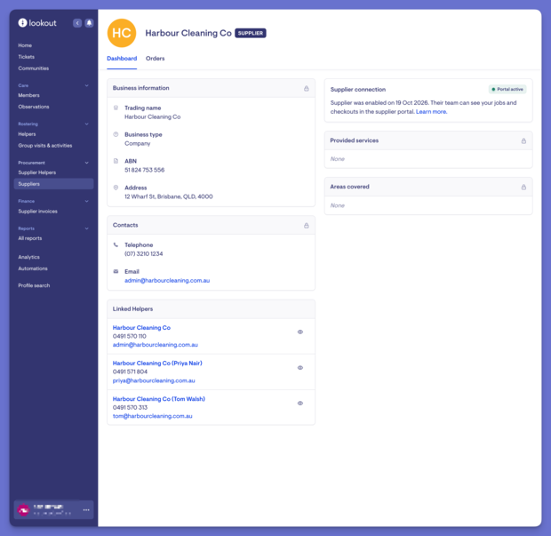 supplier page