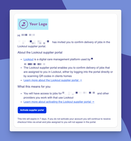 supplier portal invite - pixel