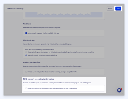 time tracking - ndis edit and save
