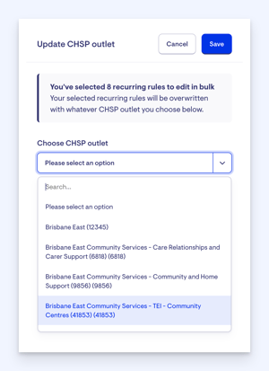update outlets - recurring rules update