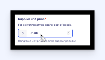 updated Purchase orders on the roster - supplier unit price