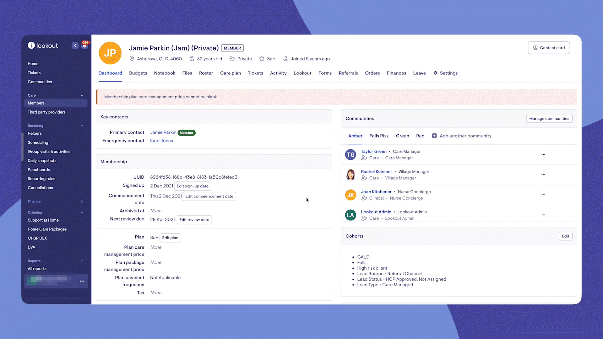 viewing members communities
