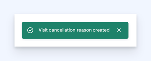 visit cancellation green confirmation